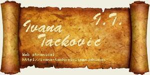 Ivana Tacković vizit kartica